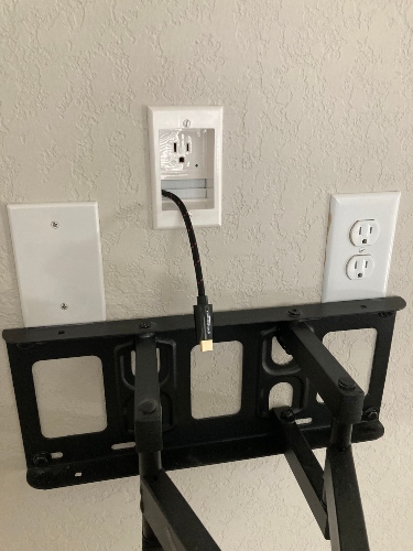 TV mount with wires concealed